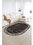 Dijital Kaymaz Yıkanabilir Modern Desen Oval Yolluk Mutfak Salon Halısı, N-O-MODERN-118-KAHVE, 2