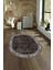 Dijital Kaymaz Yıkanabilir Modern Desen Oval Yolluk Mutfak Salon Halısı, N-O-MODERN-118-KAHVE, 4