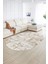 Dijital Kaymaz Yıkanabilir Modern Desen Oval Yolluk Mutfak Salon Halısı, N-O-Modern-89-Krem, 2