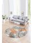 Dijital Kaymaz Taban Yıkanabilir Modern Desen Yuvarlak Mutfak Salon Halısı, N-Y-Modern-98-Turuncu, 1