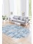 Dijital Kaymaz Yıkanabilir Modern Desen Oval Yolluk Mutfak Salon Halısı, N-O-Modern-89-Mavi, 1