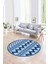 Dijital Kaymaz Taban Yıkanabilir Modern Desen Yuvarlak Mutfak Salon Halısı, N-Y-MODERN-105-MAVİ, 1