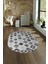 Dijital Kaymaz Yıkanabilir Modern Desen Oval Yolluk Mutfak Salon Halısı, N-O-Modern-99-Gri, 4