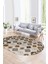 Dijital Kaymaz Yıkanabilir Modern Desen Oval Yolluk Mutfak Salon Halısı, N-O-Modern-99-Kahve, 1