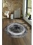 Dijital Kaymaz Taban Yıkanabilir Modern Desen Yuvarlak Mutfak Salon Halısı, N-Y-Modern-46-Gri, 4