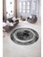 Dijital Kaymaz Taban Yıkanabilir Modern Desen Yuvarlak Mutfak Salon Halısı, N-Y-Modern-46-Gri, 5