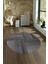 Dijital Kaymaz Taban Yıkanabilir Modern Desen Yuvarlak Mutfak Salon Halısı, N-Y-Modern-34-Gri, 4