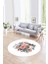 Dijital Kaymaz Taban Yıkanabilir Modern Desen Yuvarlak Mutfak Salon Halısı, N-Y-Modern-35-Beyaz, 1