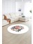 Dijital Kaymaz Taban Yıkanabilir Modern Desen Yuvarlak Mutfak Salon Halısı, N-Y-Modern-35-Beyaz, 2