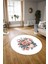 Dijital Kaymaz Taban Yıkanabilir Modern Desen Yuvarlak Mutfak Salon Halısı, N-Y-Modern-35-Beyaz, 3