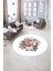 Dijital Kaymaz Taban Yıkanabilir Modern Desen Yuvarlak Mutfak Salon Halısı, N-Y-Modern-35-Beyaz, 5