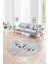 Dijital Kaymaz Taban Yıkanabilir Modern Desen Yuvarlak Mutfak Salon Halısı, N-Y-MODERN-115-GRİ, 1