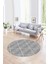 Dijital Kaymaz Taban Yıkanabilir Modern Desen Yuvarlak Mutfak Salon Halısı, N-Y-MODERN-116-GRİ, 1