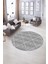 Dijital Kaymaz Taban Yıkanabilir Modern Desen Yuvarlak Mutfak Salon Halısı, N-Y-MODERN-116-GRİ, 5