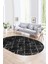 Dijital Kaymaz Yıkanabilir Modern Desen Oval Yolluk Mutfak Salon Halısı, N-O-Modern-57-Antrasit, 1