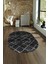 Dijital Kaymaz Yıkanabilir Modern Desen Oval Yolluk Mutfak Salon Halısı, N-O-Modern-57-Antrasit, 4