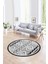 Dijital Kaymaz Taban Yıkanabilir Modern Desen Yuvarlak Mutfak Salon Halısı, N-Y-Modern-68-Gri, 1