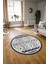 Dijital Kaymaz Taban Yıkanabilir Modern Desen Yuvarlak Mutfak Salon Halısı, N-Y-Modern-68-Gri, 3
