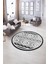 Dijital Kaymaz Taban Yıkanabilir Modern Desen Yuvarlak Mutfak Salon Halısı, N-Y-Modern-68-Gri, 5