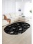 Dijital Kaymaz Yıkanabilir Modern Desen Oval Yolluk Mutfak Salon Halısı, N-O-Modern-31-Antrasit, 2