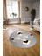 Dijital Kaymaz Taban Yıkanabilir Modern Desen Yuvarlak Mutfak Salon Halısı, N-Y-Modern-12-Gri, 3