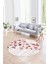 Dijital Kaymaz Taban Yıkanabilir Modern Desen Yuvarlak Mutfak Salon Halısı, N-Y-Modern-42-Pembe, 1
