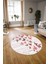 Dijital Kaymaz Taban Yıkanabilir Modern Desen Yuvarlak Mutfak Salon Halısı, N-Y-Modern-42-Pembe, 3