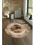 Dijital Kaymaz Taban Yıkanabilir Modern Desen Yuvarlak Mutfak Salon Halısı, N-Y-Modern-46-Kahve, 4