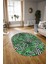 Dijital Kaymaz Yıkanabilir Modern Desen Oval Yolluk Mutfak Salon Halısı, N-O-MODERN-100-YEŞİL, 3