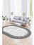 Dijital Kaymaz Yıkanabilir Modern Desen Oval Yolluk Mutfak Salon Halısı, N-O-Modern-43-Gri, 1
