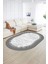 Dijital Kaymaz Yıkanabilir Modern Desen Oval Yolluk Mutfak Salon Halısı, N-O-Modern-43-Gri, 2