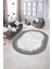 Dijital Kaymaz Yıkanabilir Modern Desen Oval Yolluk Mutfak Salon Halısı, N-O-Modern-43-Gri, 5