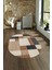 Dijital Kaymaz Yıkanabilir Modern Desen Oval Yolluk Mutfak Salon Halısı, N-O-Modern-77-Kahve, 4