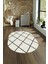 Dijital Kaymaz Yıkanabilir Modern Desen Oval Yolluk Mutfak Salon Halısı, N-O-MODERN-116-KREM, 4