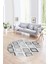 Dijital Kaymaz Taban Yıkanabilir Modern Desen Yuvarlak Mutfak Salon Halısı, N-Y-Modern-66-Gri, 1