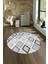 Dijital Kaymaz Taban Yıkanabilir Modern Desen Yuvarlak Mutfak Salon Halısı, N-Y-Modern-66-Gri, 4