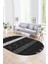 Dijital Kaymaz Yıkanabilir Modern Desen Oval Yolluk Mutfak Salon Halısı, N-O-Modern-75-Antrasit, 1