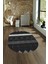 Dijital Kaymaz Yıkanabilir Modern Desen Oval Yolluk Mutfak Salon Halısı, N-O-Modern-75-Antrasit, 4