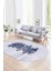 Dijital Kaymaz Yıkanabilir Modern Desen Oval Yolluk Mutfak Salon Halısı, N-O-Modern-50-Mavi, 1