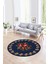 Dijital Kaymaz Taban Yıkanabilir Modern Desen Yuvarlak Mutfak Salon Halısı, N-Y-Modern-20-Mavi, 1