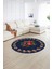 Dijital Kaymaz Taban Yıkanabilir Modern Desen Yuvarlak Mutfak Salon Halısı, N-Y-Modern-20-Mavi, 2