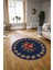 Dijital Kaymaz Taban Yıkanabilir Modern Desen Yuvarlak Mutfak Salon Halısı, N-Y-Modern-20-Mavi, 3