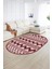 Dijital Kaymaz Yıkanabilir Modern Desen Oval Yolluk Mutfak Salon Halısı, N-O-MODERN-105-BORDO, 2