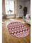 Dijital Kaymaz Yıkanabilir Modern Desen Oval Yolluk Mutfak Salon Halısı, N-O-MODERN-105-BORDO, 3