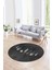 Dijital Kaymaz Taban Yıkanabilir Modern Desen Yuvarlak Mutfak Salon Halısı, N-Y-MODERN-115-ANTRASİT, 1