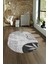 Dijital Kaymaz Yıkanabilir Modern Desen Oval Yolluk Mutfak Salon Halısı, N-O-Modern-79-Gri, 4