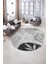 Dijital Kaymaz Yıkanabilir Modern Desen Oval Yolluk Mutfak Salon Halısı, N-O-Modern-79-Gri, 5