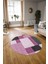 Dijital Kaymaz Taban Yıkanabilir Modern Desen Yuvarlak Mutfak Salon Halısı, N-Y-Modern-77-Mor, 3