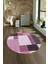 Dijital Kaymaz Taban Yıkanabilir Modern Desen Yuvarlak Mutfak Salon Halısı, N-Y-Modern-77-Mor, 4
