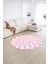 Dijital Kaymaz Taban Yıkanabilir Modern Desen Yuvarlak Mutfak Salon Halısı, N-Y-Modern-78-Pembe, 2